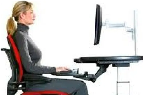 Woman illustrating good ergonomic support