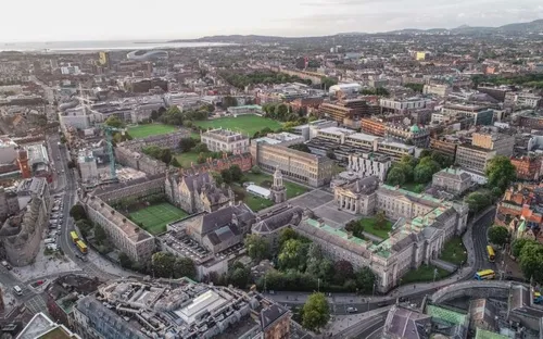 Aerial view of tcd campus
