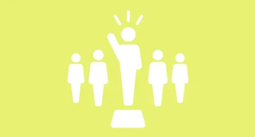 Illustration of junior leadership in white and yellow