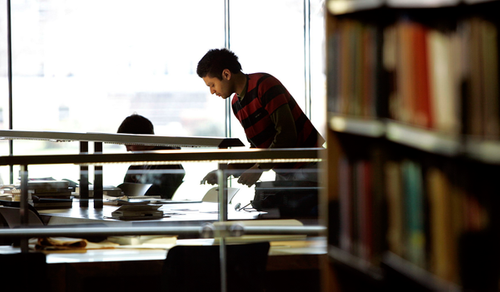 Students in library