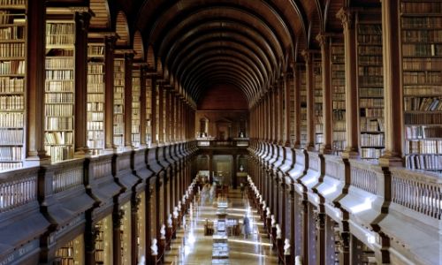 Vew from balcony in the Long room library