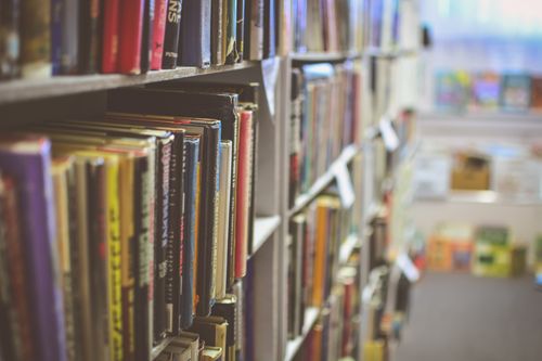 Books on a shelf