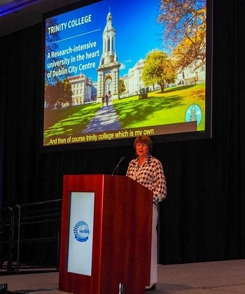 Pictured: Prof Mary McCarron announces Dublin as the next destination for the IASSIDD World Congress 2027.