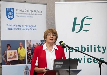 Pictured: Professor Mary McCarron delivers a keynote address at the conference.