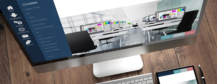 An image of a sample Learning Management System (e.g. similar to Blackboard) on a computer screen.