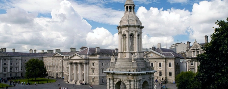 A view of the Front Square with Campanile at Trinity College Dublin