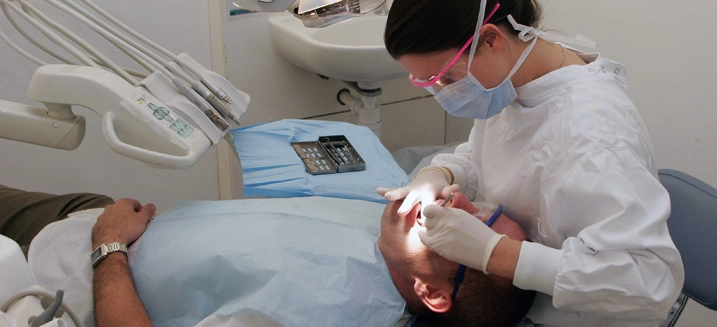 A patient on the dental chair