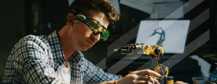 A student working on an engineering project