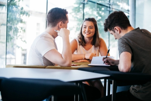 Students working in the lab, Trinity College Dublin.