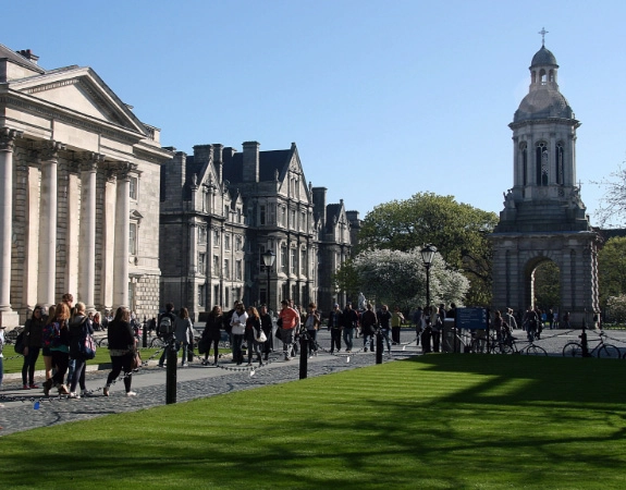 Front entrance of Trinity College Dublin.