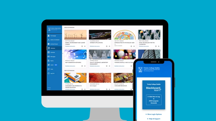 TCD Blackboard VLE Login Screens