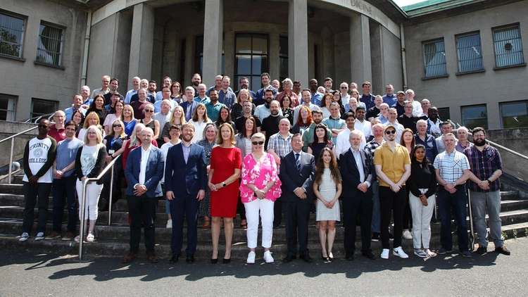 Photo of IT Services full team in June 2023 outside the Moyne Institute on campus