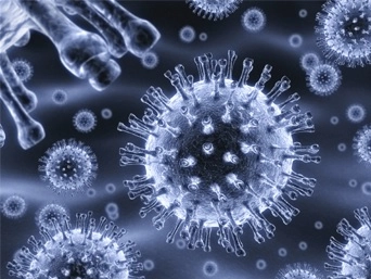 Virology black and white image.