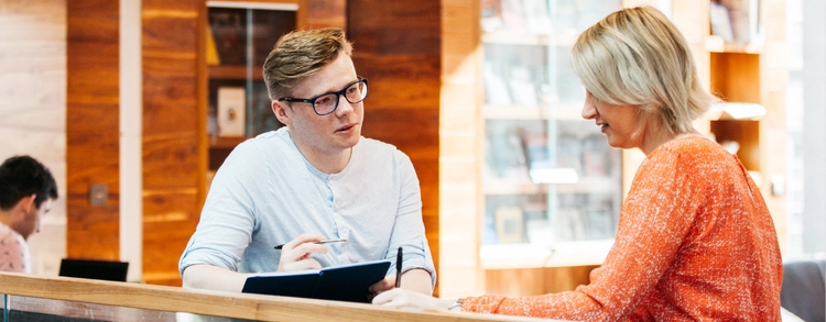 Students learning on campus