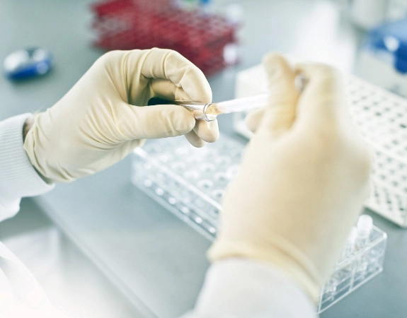 Student working in the science lab, Trinity College Dublin.