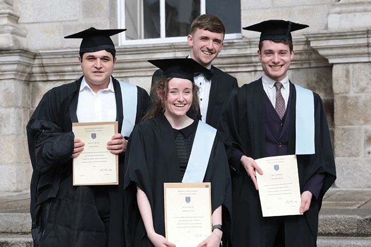 Four graduating students from Trinity College Dublin