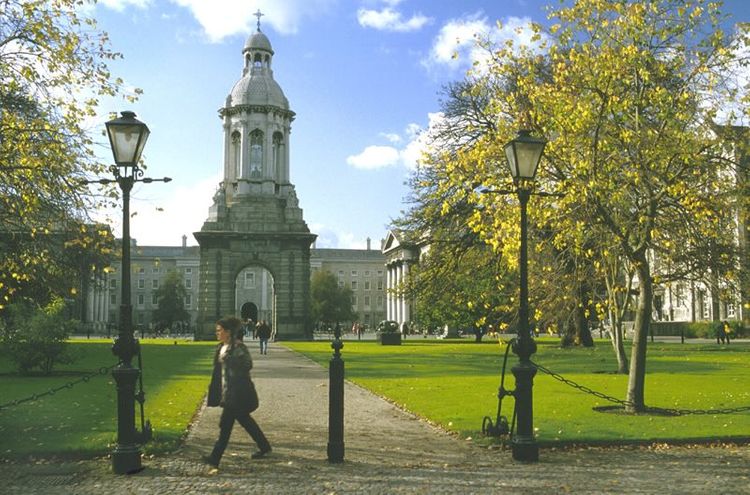 Campanile with a person walking