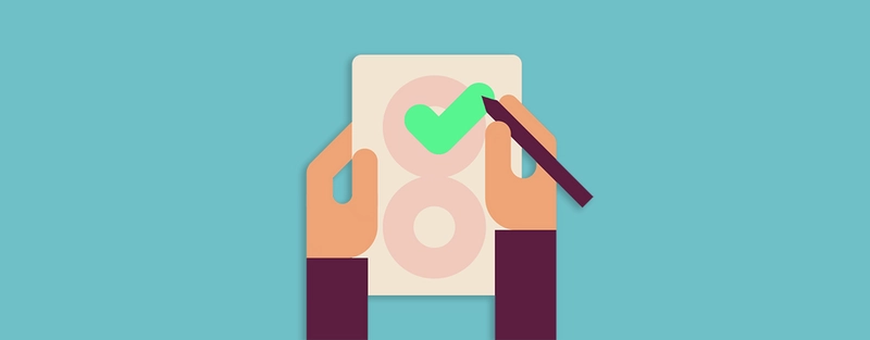 A cartoon page with a green tick mark on it suggesting accessible content.