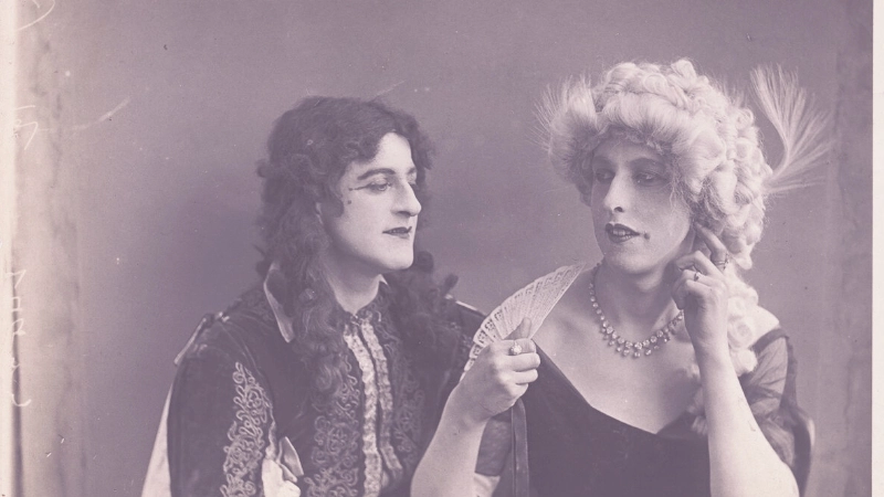 Two people in drag