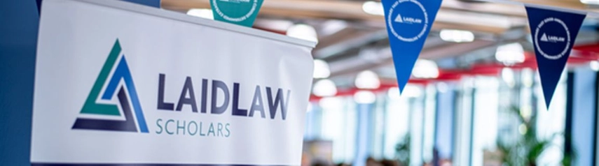 Banner and bunting with Laidlaw logos and branding