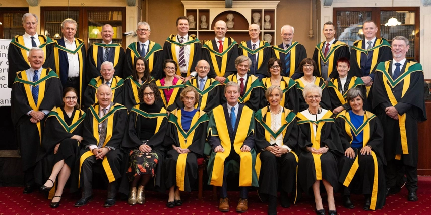 Photo: 27 of our newly elected Members, pictured with Professor Pat Guiry, President of the Royal Irish Academy.