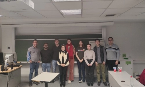 A group of 9 people at the inaugural IEEE Threesis event in Trinity College Dublin