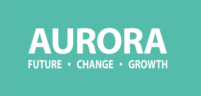 Aurora logo. Future. Change. Growth. Women Only Programme