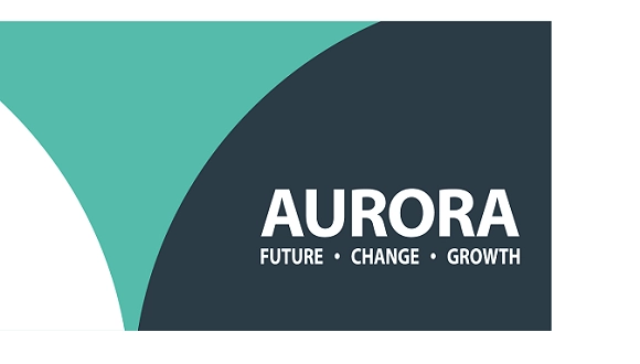Aurora logo. Future. Change. Growth. Women Only Programme