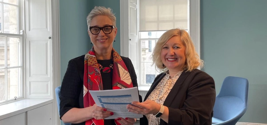 Prof. Lorraine Leeson and VP for Global Engagement Emma Stokes