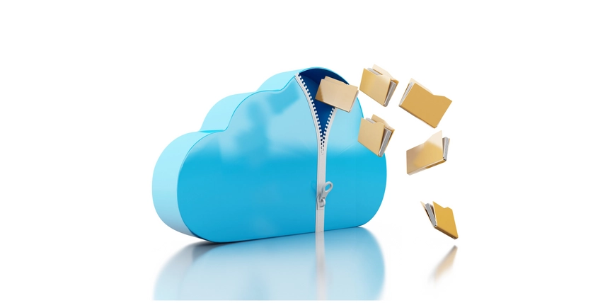 Cloud image with folders coming out