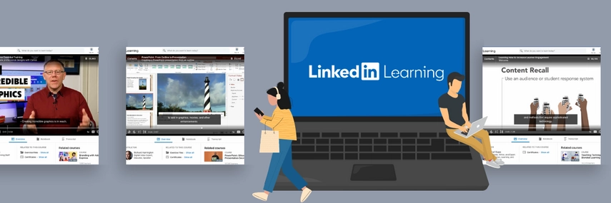 image of a professional at computer with security updates on screen