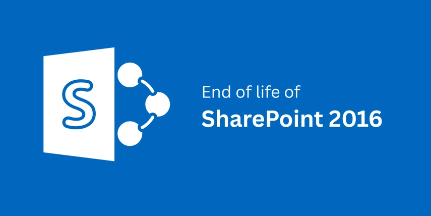 image of old sharepoint logo with text End of Life of SharePoint 2016