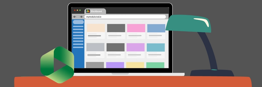 Image of a computer on desk using Panopto