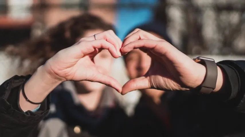 Hands forming a heart shape