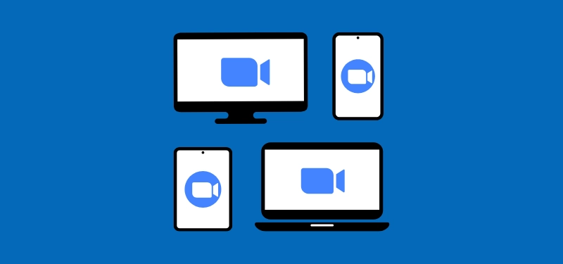 Image of different devices with Zoom on them
