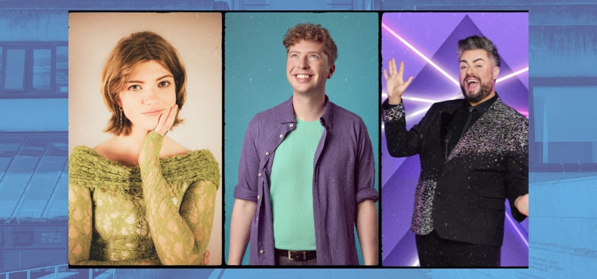 Headshots of Gemma Cox, Michael Fry and James Patrice.