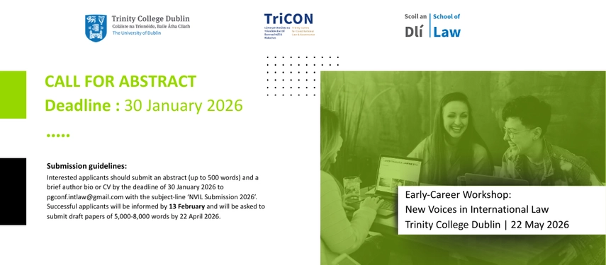 CALL FOR ABSTRACT New Voices in International Law Deadline : 30 January 2026