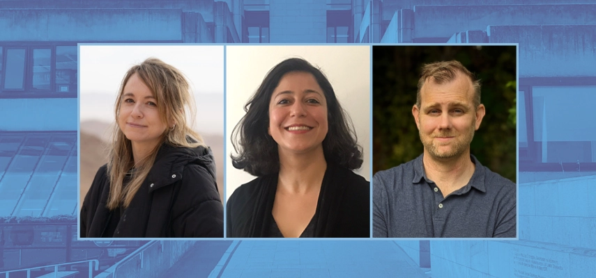 Headshots of Sally Hayden, Roja Fazaeli and Tylor Brand.