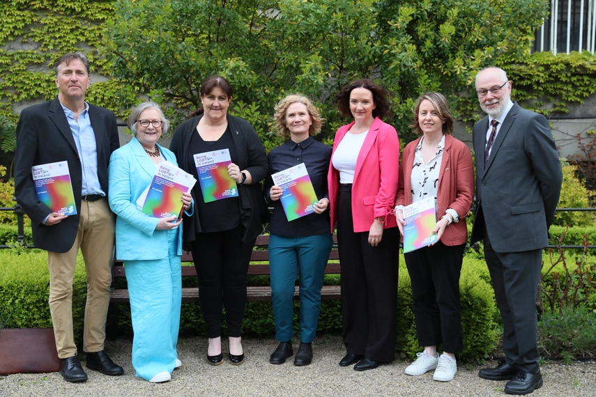 Pictured at the launch of the report, left to right: Dr Jan de Vries, Professor Agnes Higgins, Dr Thelma Begley, Dr Karin O’Sullivan, Dr Louise Doyle, Carmel Downes, and Dr Mark Monahan.