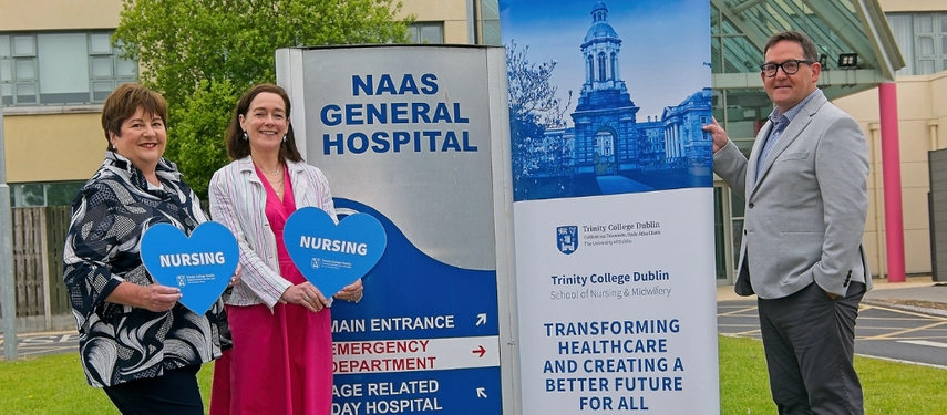 Trinity College Dublin staff outside Naas General Hospital