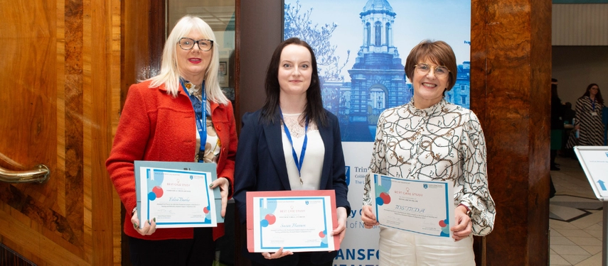 Three winners of the research impact case study competition