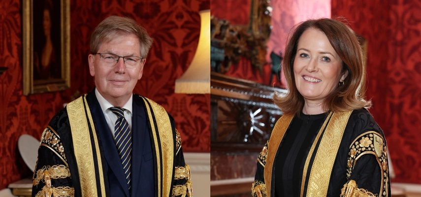 Photo Jürgen and Rachel in the Pro-Chancellor's gown.