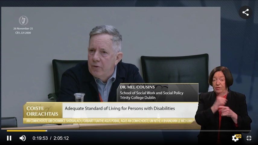 Man testifying to government committee