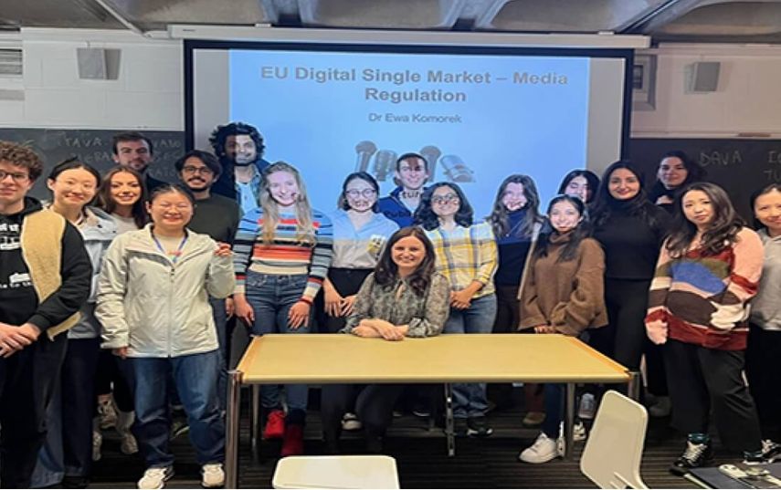 Dr Ewa Komorek and student's at a lecture