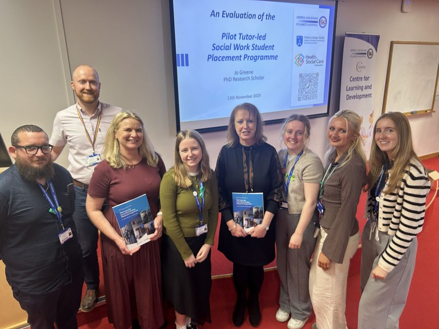 Groups of staff and students at launch