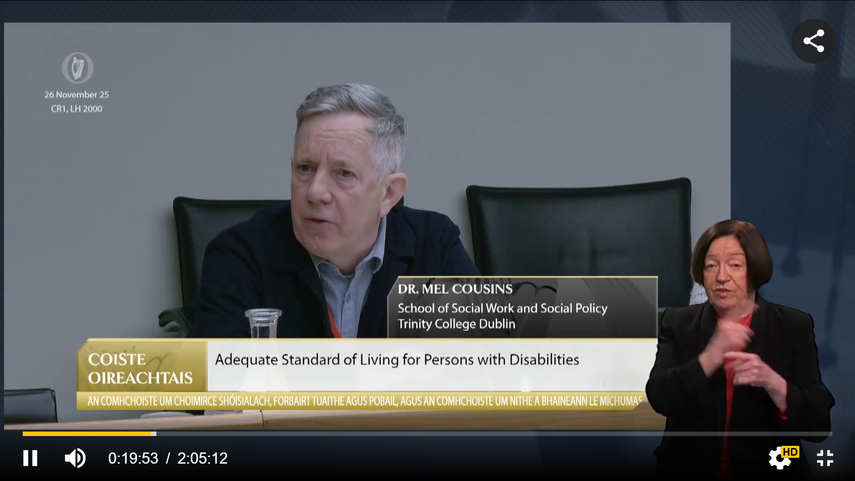 Man testifying to government committee