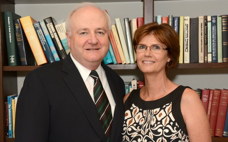 Dr Paul Johnston, with his wife, Theresa.