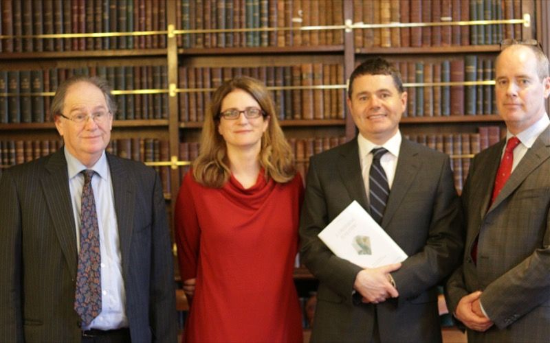 Profs Michael Marsh, Gail McElroy, Minister Donohoe & Prof David Farrell