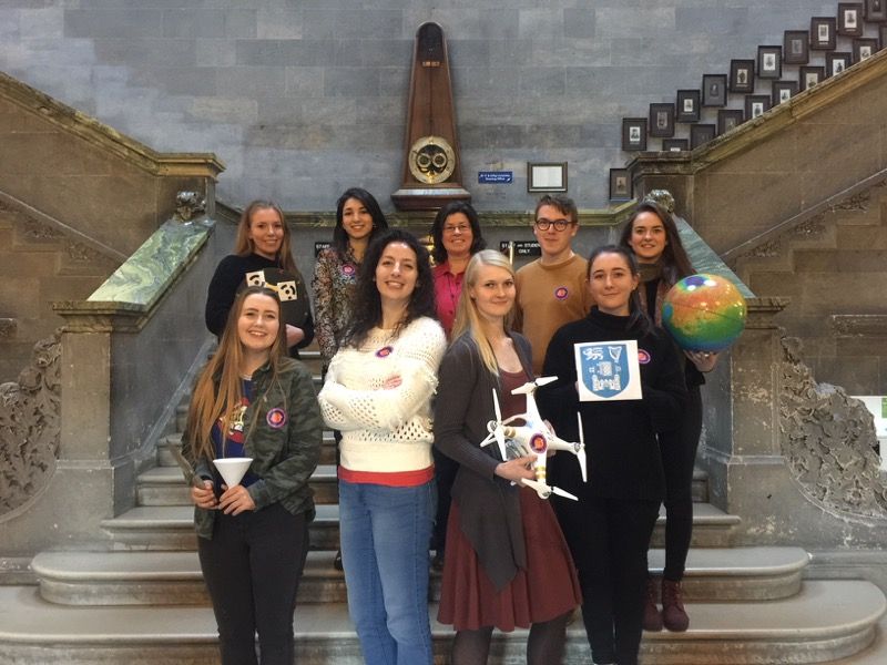 Members of the two teams, pictured with mentor, Dr Mary Bourke, and with Mission Commander, Ilaria Cinelli. 