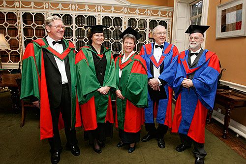 Honorary degree recipients david farrington, dame ann dowling, dame jocelyn bell burnell, sir david  attenborough and terry pratchett.